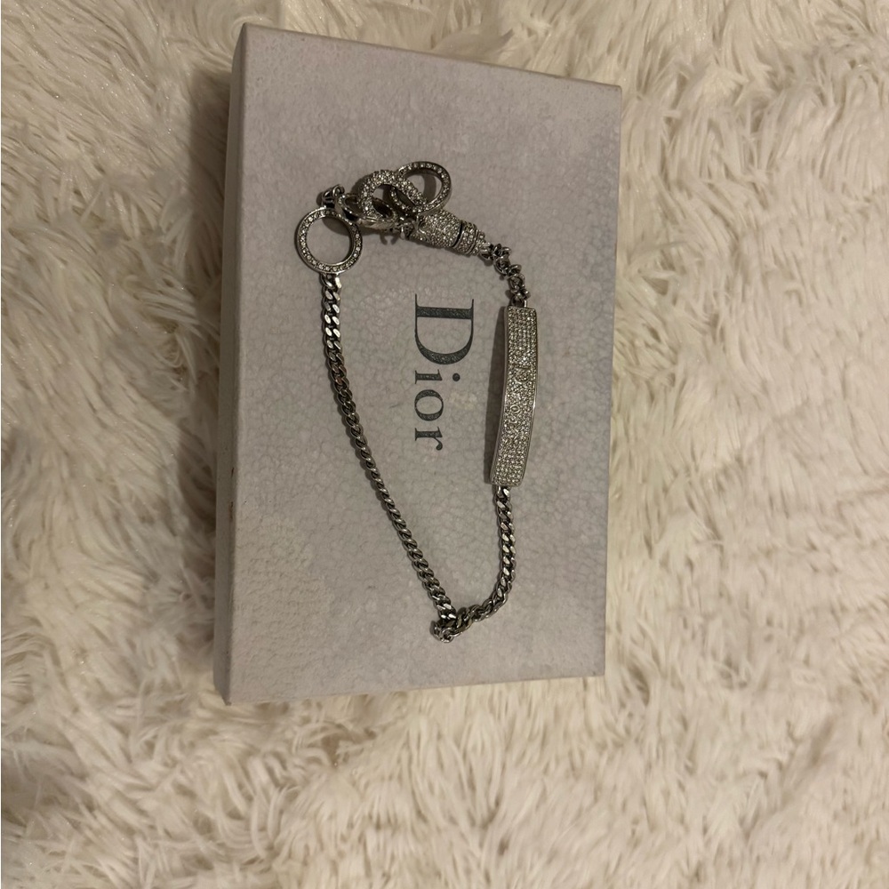 Dior Silver-Tone Chain Bracelet